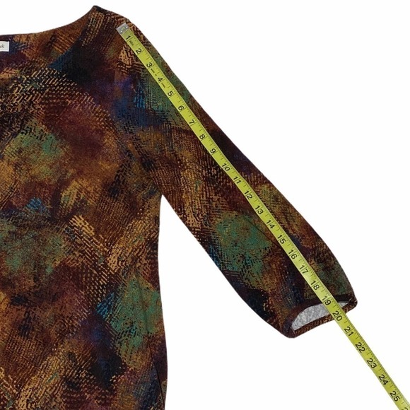 COLDWATER Creek Printed Side Tie Waist Blouse L - Picture 8 of 11